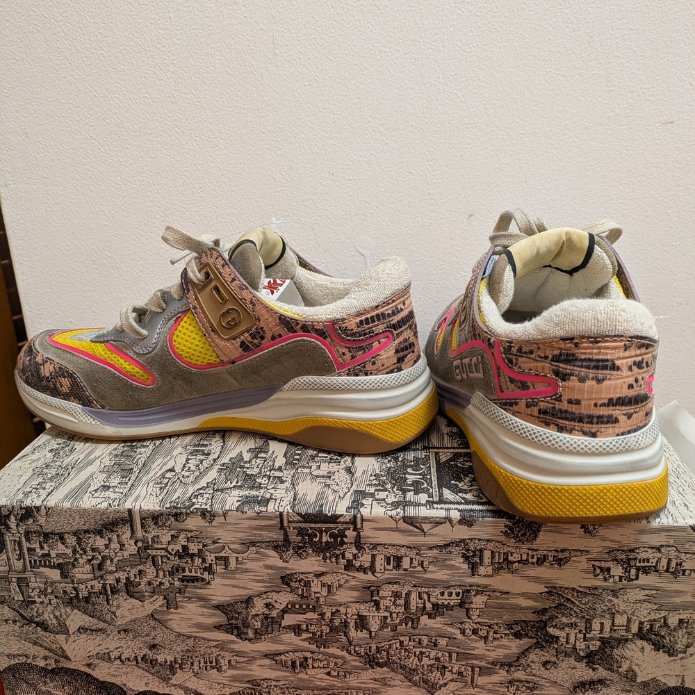 Gucci Beige and Pink Sneakers